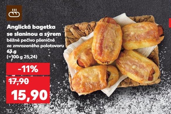 Anglická bagetka se slaninou a sýrem