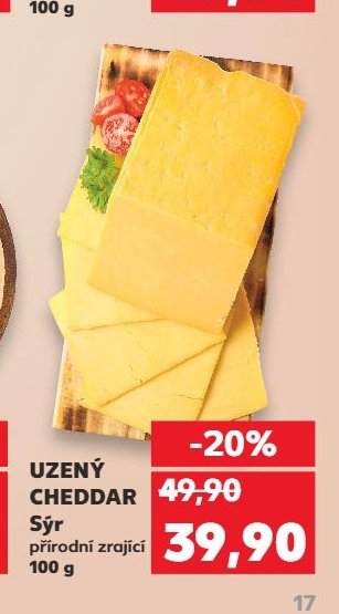 UZENÝ CHEDDAR Sýr přírodní zrající 100 g