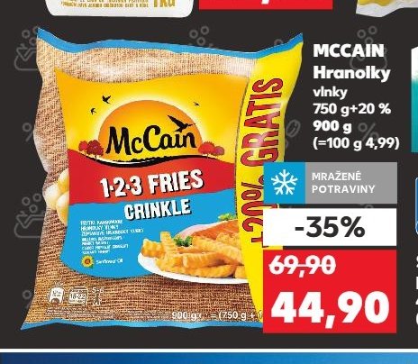 MCCAIN Hranolky vlnky 750 g+20 % 900 g