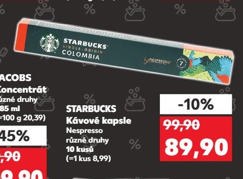 STARBUCKS Kávové kapsle Nespresso různé druhy 10 kusů
