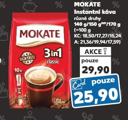 MOKATE Instantní káva různé druhy 140 g/150 g/170 g