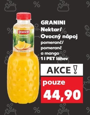GRANINI Nektar/Ovocný nápoj pomeranč/pomeranč a mango