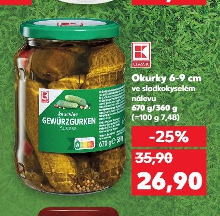 K CLASSIC Okurky 6-9 cm