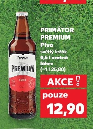 Primátor Premium pivo světlý ležák 0,5 l