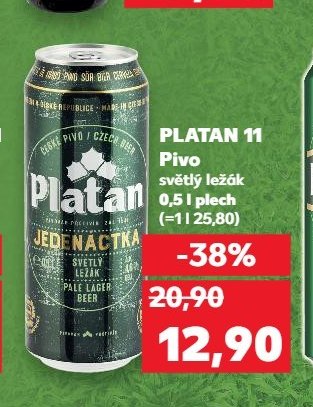 Platan 11 pivo světlý ležák 0,5 l