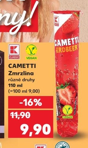 CAMETTI Zmrzlina různé druhy 110 ml