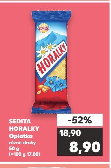 SEDITA HORALKY Oplatka různé druhy 50 g