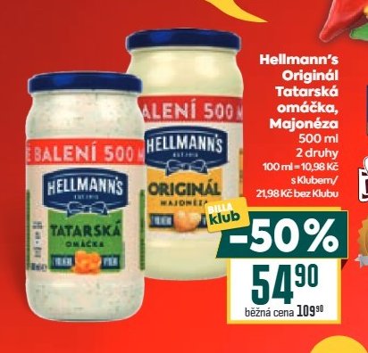 Hellmann's Originál Tatarská omáčka, Majonéza