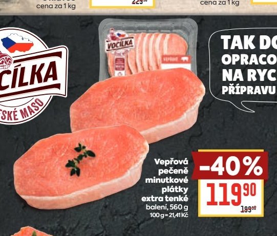 Vepřové pečeně minutkové plátky extra tenké