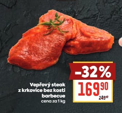 Vepřový steak z krkovice bez kosti barbecue