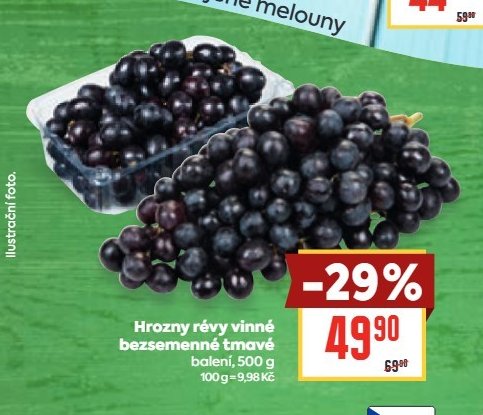 Hrozny révy vinné bezsemenné tmavé