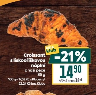 Croissant s lískooříškovou náplní z naší pece 85 g