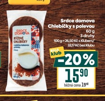 Srdce domova Chlebičky s polevou 60 g
