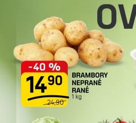 Brambory neprané rané