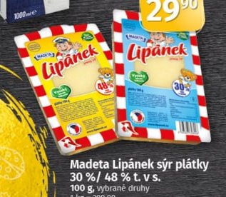 Madeta Lipánek sýr plátky