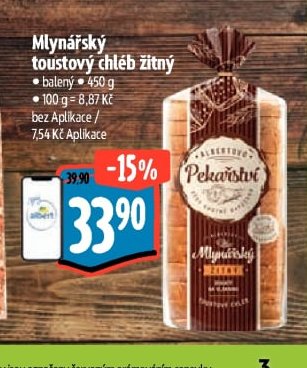 Mlynářský toustový chléb žitný