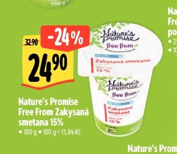 Nature's Promise Free From Zakysaná smetana 15%