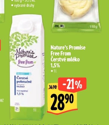 Nature's Promise Free From Čerstvé mléko 1,5%
