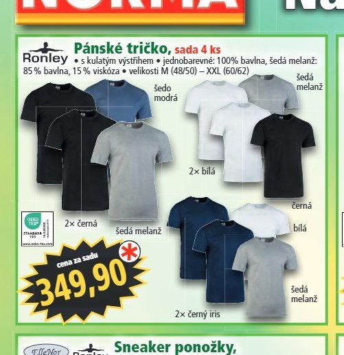 Pánské tričko, sada 4 ks