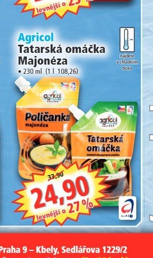Agricol Tatarská omáčka, Majonéza