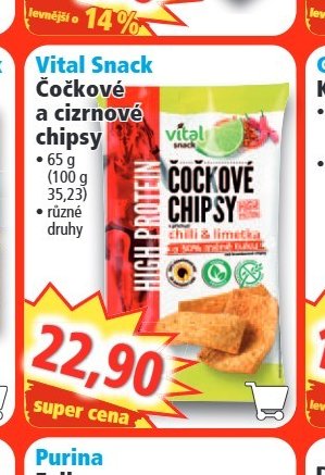 Vital Snack Čočkové a cizrnové chipsy