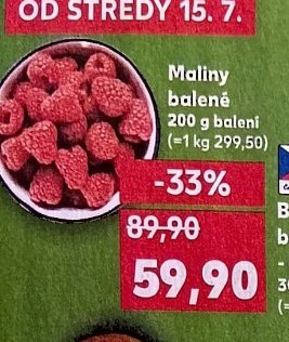Maliny balené