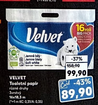Velvet Toaletní papír