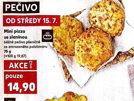 Mini pizza se slaninou