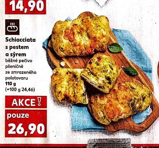 Schiacciata s pestem a sýrem