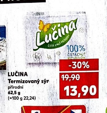 LUČINA Termizovaný sýr přírodní 62,5 g