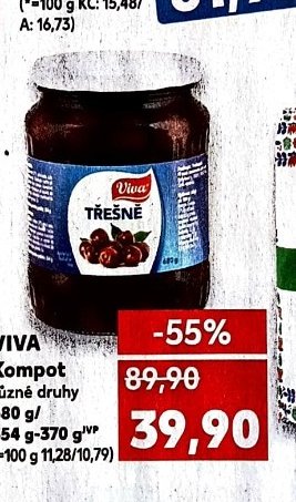 VIVA Kompot různé druhy 680 g / 354 g - 370 g
