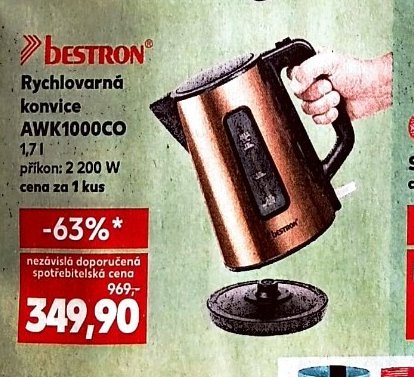 BESTRON Rychlovarná konvice AWK1000CO