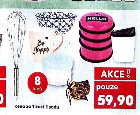 Kuchyňské doplňky (metla, hrnek, boxy)