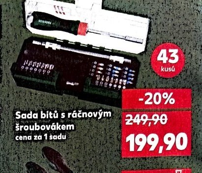 Sada bitů s ráčnovým šroubovákem