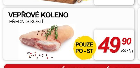 VEPŘOVÉ KOLENO PŘEDNÍ S KOSTÍ