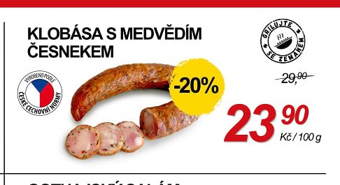 KLOBÁSA S MEDVĚDÍM ČESNEKEM