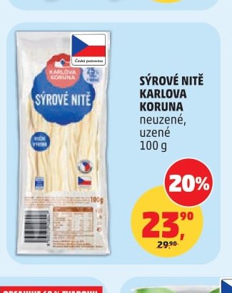 SÝROVÉ NITĚ KARLOVA KORUNA neuzené, uzené 100 g