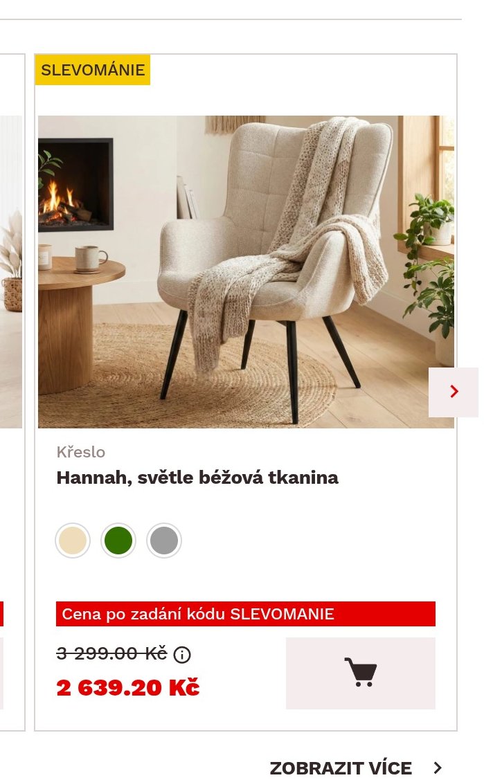 Křeslo Hannah, světle béžová tkanina