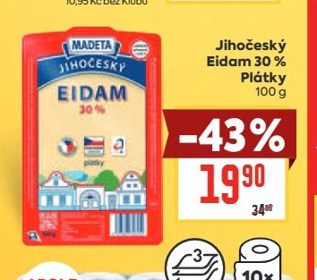 Jihočeský Eidam 30% Plátky