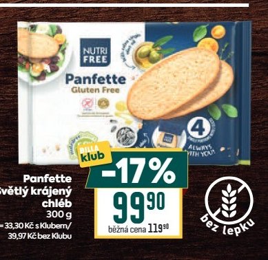 Panfette Světlý krájený chléb