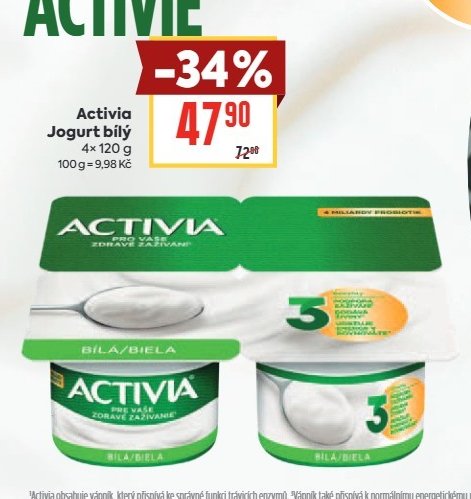 Activia Jogurt bílý 4×120 g