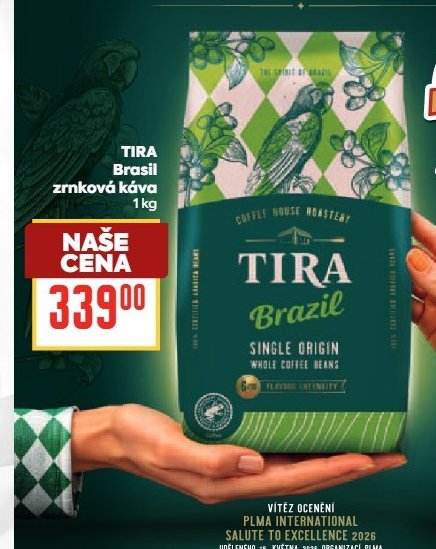 TIRA Brasil zrnková káva