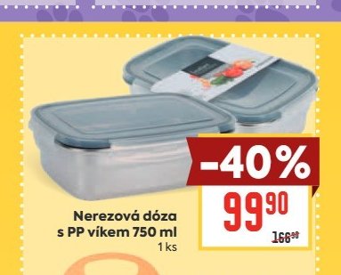Nerezová dóza s PP víkem 750 ml