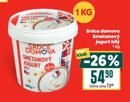 Srdce domova Smetanový jogurt bílý