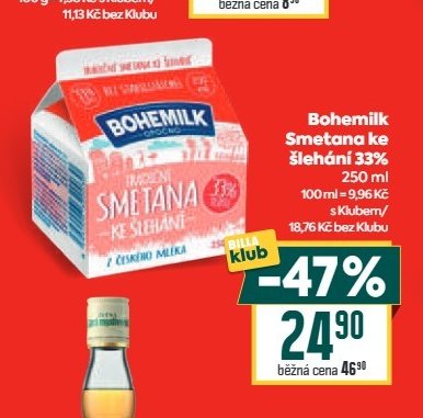 Bohemilk Smetana ke šlehání 33%