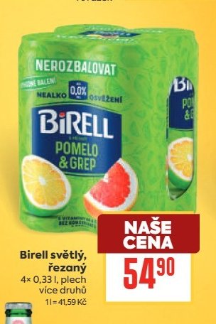 Birell světlý, řezaný