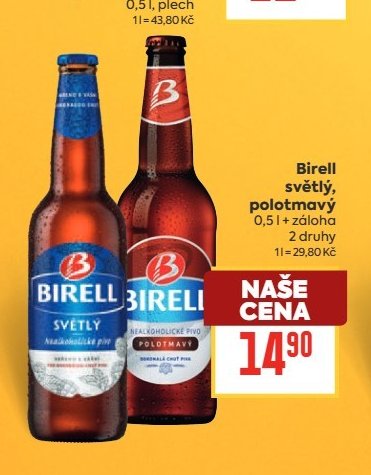 Birell světlý, polotmavý