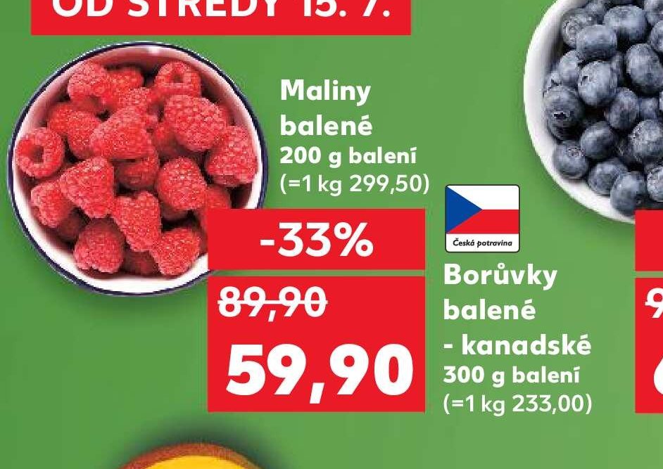 Maliny balené