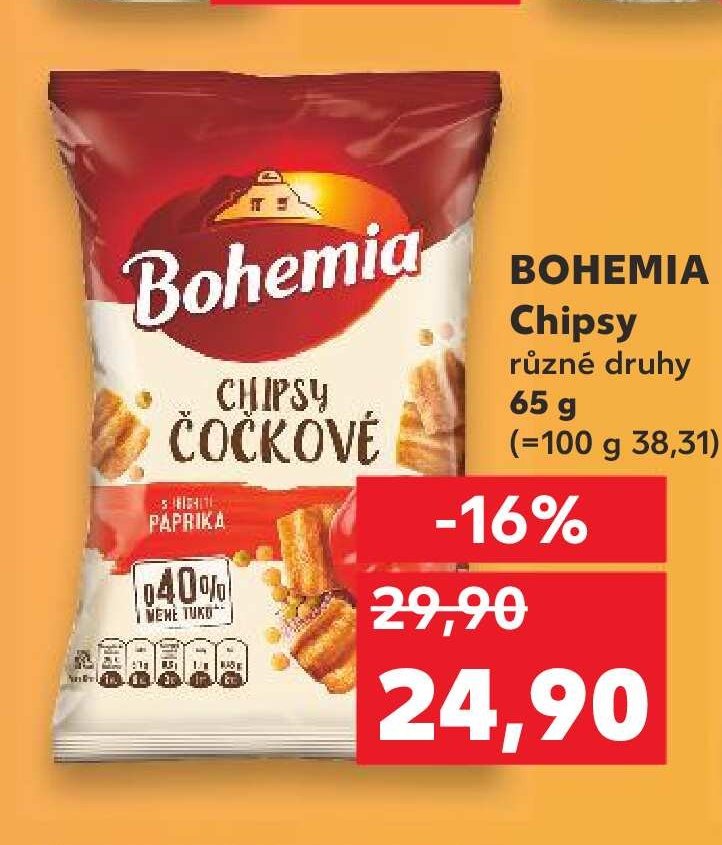 Bohemia Chipsy různé druhy