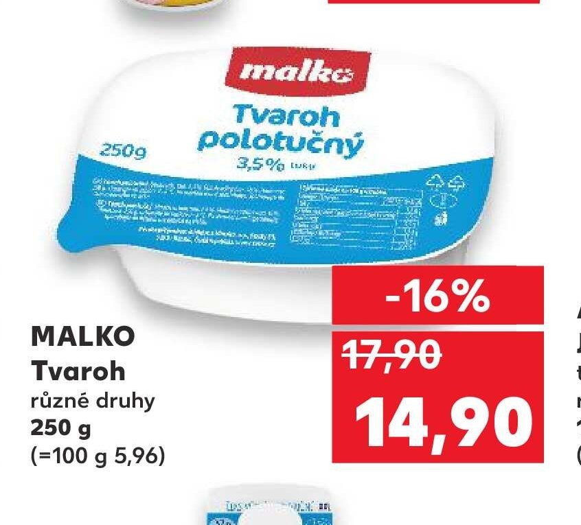 MALKO Tvaroh 250 g